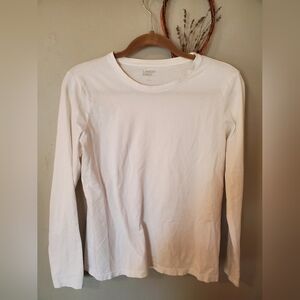Lands' End White Long Sleeve Shirt